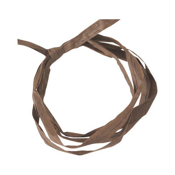 (まとめ) ヘッズペーパーラフィア 5mm×50m 茶 PR-BR 1巻 〔×3セット〕