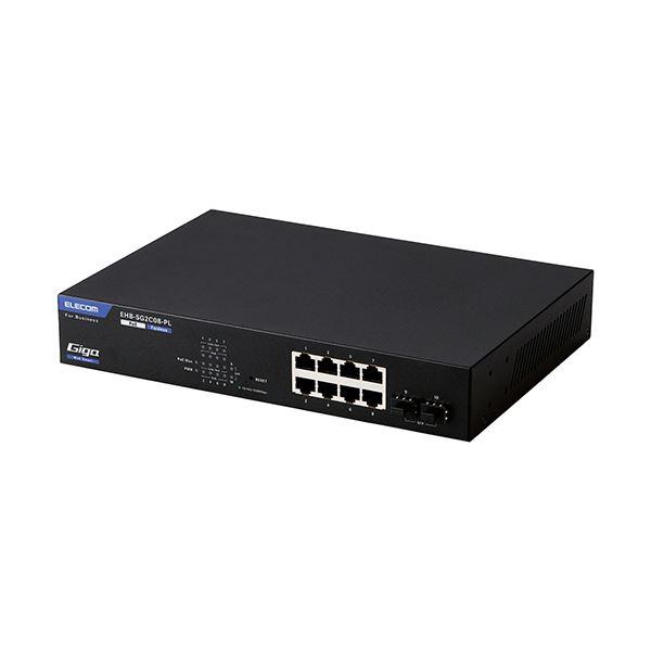エレコムレイヤー2 Giga対応 PoE Webスマートスイッチ RJ-45×8ポート SFP×2ポ...