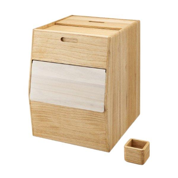 桐 米びつ 30kg 木製 天然木 日本製 フラップ扉 １合升付き kirisai こめ櫃 ライスス...