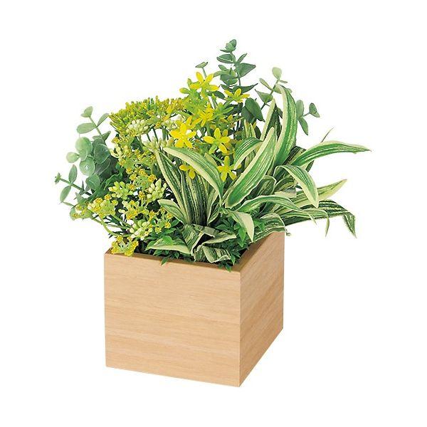 卓上ポット ミニ100角 GR4380ナチュラル(ユーカリ)