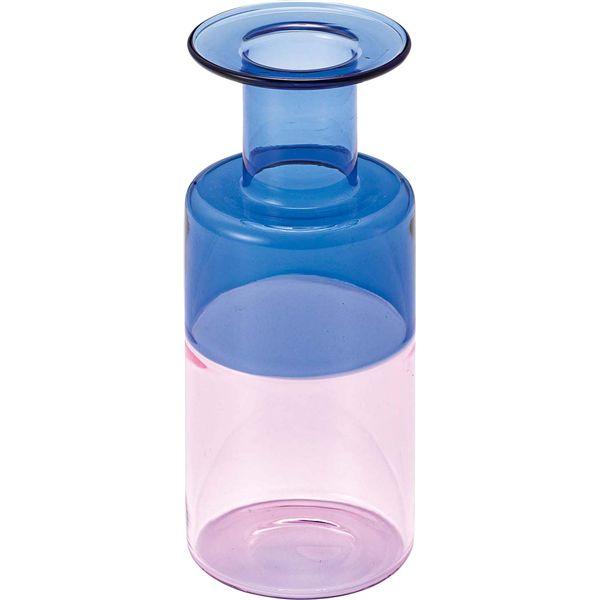 ガラスベース ブルー＆ピンク (約W6.5×D6.5×H15.5cm) 完成品