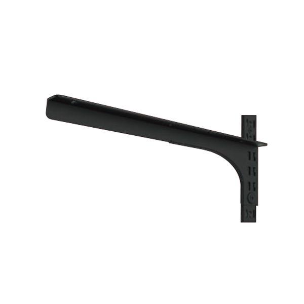 (まとめ)シングル棚受 SG-L200B-L (左用) L型 200mm ブラック(×4個セット)