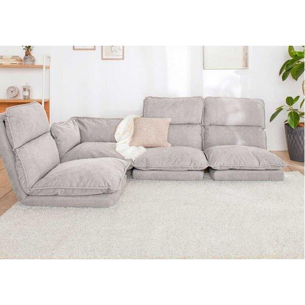 リクライニングフロアコーナーソファ ハニカムグレー TB/GR