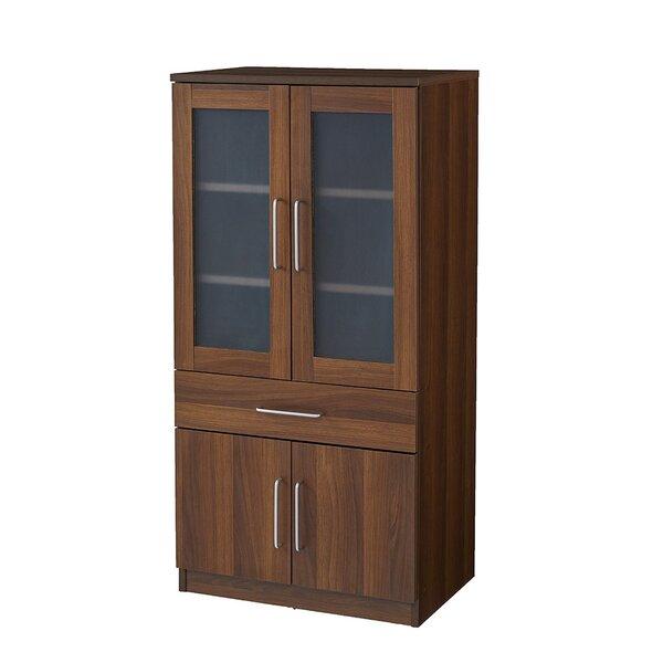 コンパクトキッチン収納シリーズ ダークブラウン 食器棚 組立品