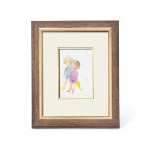 いわさきちひろ 絵画 シャボン玉(しゃぼんだま)壁掛け用 スタンド付き