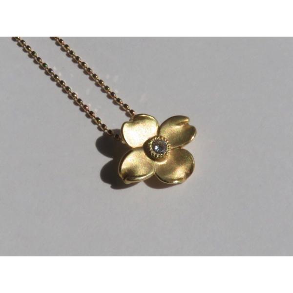 K18ダイヤモンド ハナミズキペンダントネックレス