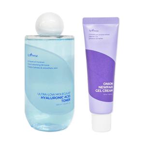 isntree イズエンツリー 超低分子ヒアルロン酸トナー 300ml オニオンニューペアゲルクリーム 50ml スキンケア セット構成 韓国コスメ 正規品