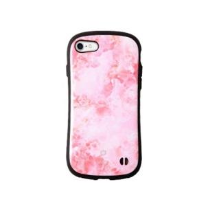 Hamee iPhoneSE 2nd／8／7用ケース 41-886021IF7FC マーブル／ピンク