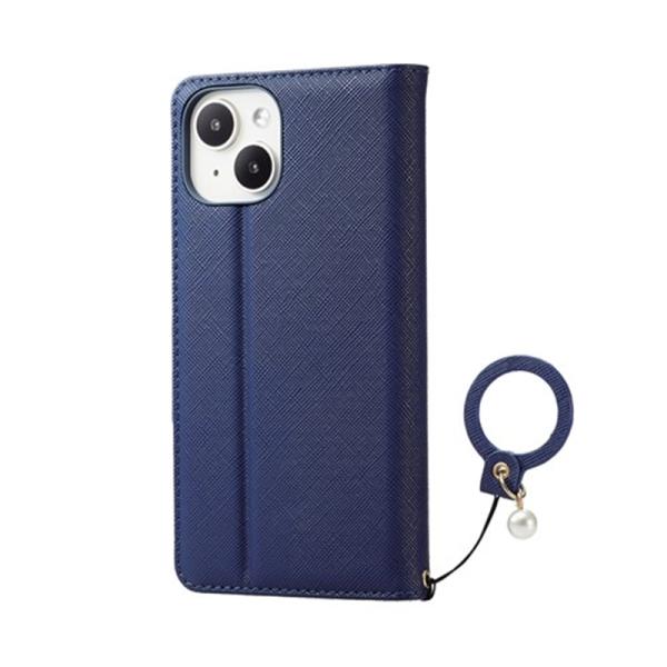 エレコム iPhone 15 ソフトレザーケース 手帳型 磁石付 リング付 &amp;me PM-A23AP...