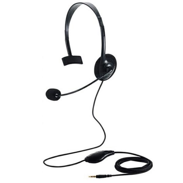 エレコム 片耳小型有線オーバーヘッドセット φ3.5mm4極ミニプラグ HS-HP14MTBK