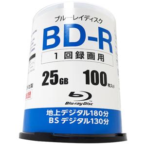 RITEK社製 録画用ＢＤ−Ｒ ６倍速 １層 １００枚 スピンドル RM-BD25R100S6の商品画像