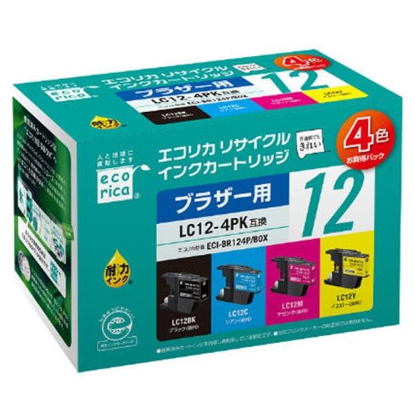 エコリカ ブラザー／ＬＣ１２４ＰＫ／４個パック ECI-BR124P/BOX