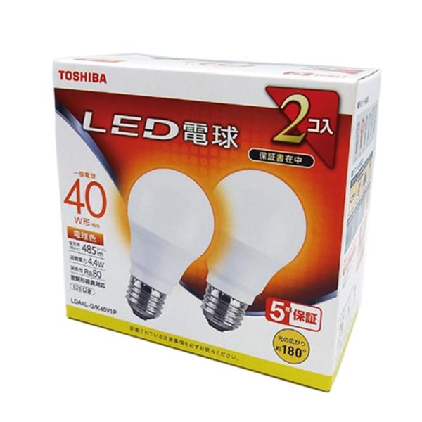 東芝（TOSHIBA） LED電球　電球色　２個入り LDA4L-G/K40V1P