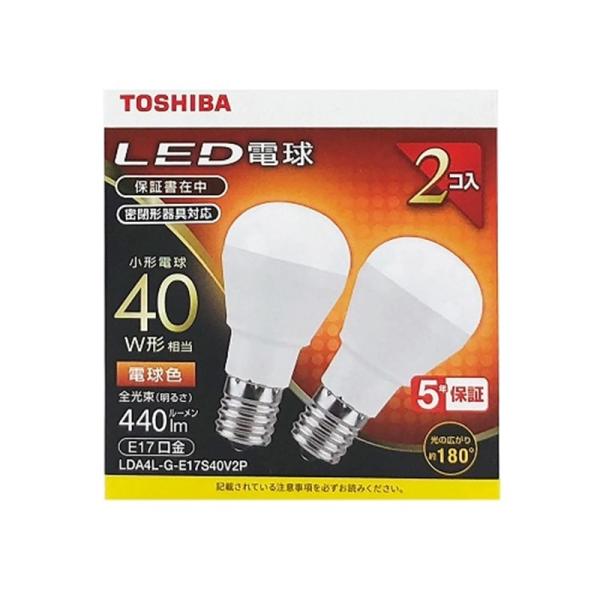 東芝（TOSHIBA） ＬＥＤ電球　電球色　２個入り LDA4L-G-E17S40V2P