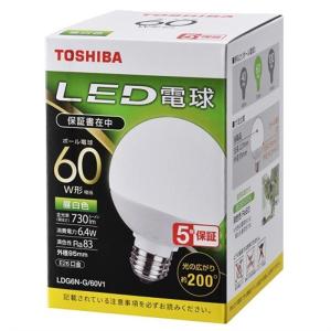 東芝ライテック LED電球 E26口金 ボール電球60W形相当 電球色 LDG6L-G