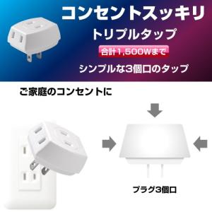 ELPA タップ LP-A1530(W) トリプルの詳細画像1