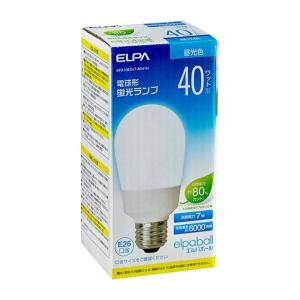 ELPA 電球型蛍光灯　Ｅ２６　４０Ｗ１個入り EFA10ED/7-A041H｜ksdenki