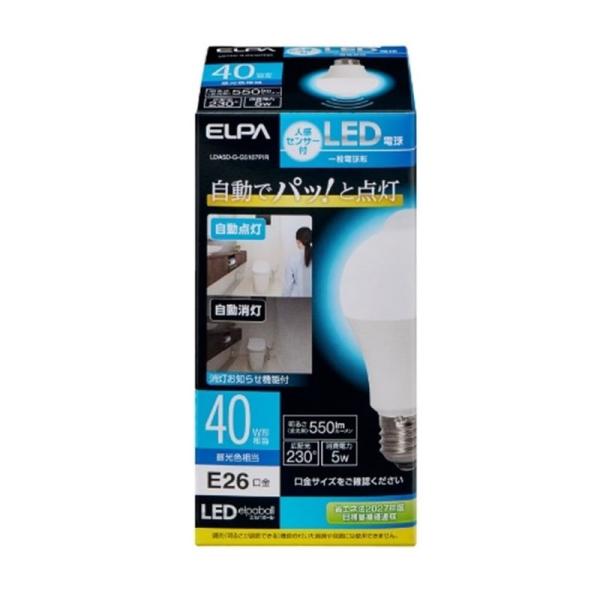 ELPA センサー付きＬＥＤ電球 LDA5D-G-G5107PIR