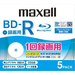 maxell（マクセル） 録画用ＢＤ−Ｒ BR25VPLWPB5SKS｜ksdenki