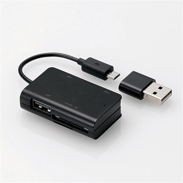 エレコム ハブ付きＯＴＧカードリーダー MRS-MBH10BK