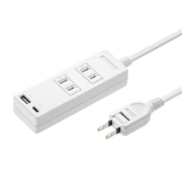 サンワサプライ USB充電機能付きタップ Type-C搭載（2P・2個口・2m） TAP-B101U...
