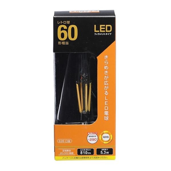 オーム LEDフィラメントタイプレトロ球 LDF5L C6/ST64