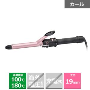 ヴィダルサスーン カールアイロン（19mm）ロールブラシ付 VSI-1912-PJ ピンク