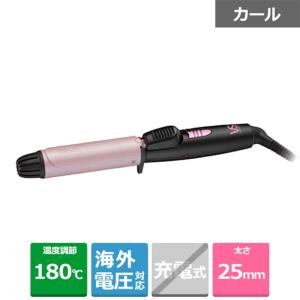 ヴィダルサスーン コンパクトカールヘアアイロン25mmポーチ付海外電圧対応 VSI-2502-PJ ピンク
