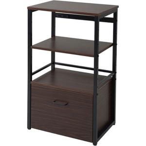 山善 ストッカー付きレンジラック LRW-55 ウォルナット