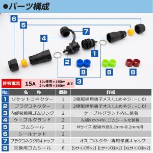 作業灯 配線 延長用 防水 中継コネクタ 2極...の詳細画像2