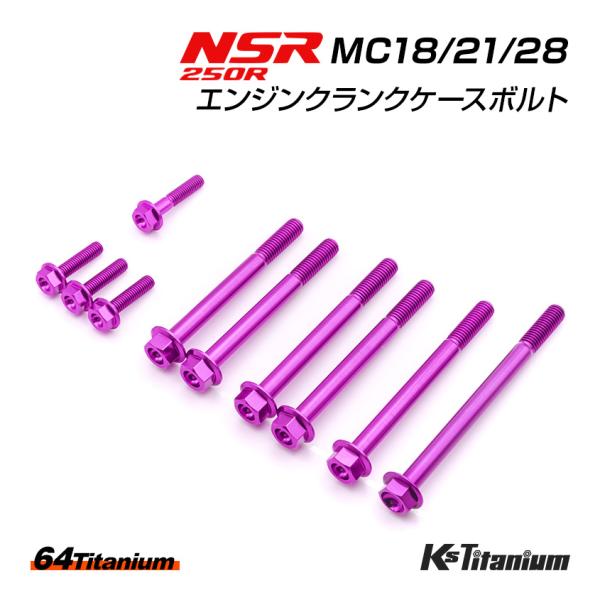 チタンボルト NSR250R MC18 MC21 MC28 エンジン クランクケース ボルト 計10...