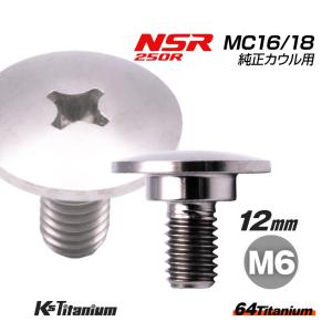 チタンボルト M6×12 (10mm×3mm段付) シルバー 1本 ホンダ NSR250 MC16 MC18 純正カウル スクリュー ボルト バイクレストア 90112-MC7-000｜ksgarage