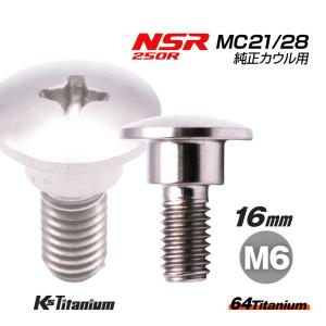 チタンボルト M6×16 (9mm×5mm段付き) シルバー 1本 ホンダ NSR250 MC21 MC28 スペシャルスクリュー カウルボルト レストア 90164-MR4-900｜K’sガレージ