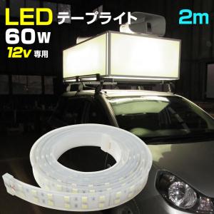 テープライト 防水 2m 12v 専用 60w LED 選挙カー 看板 照明 屋外 ライト 車 選挙看板 船 デッキライト ボート 漁船 船舶 LEDテープ キャンピングカー