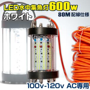 K'sガレージ 水中集魚灯 100v AC専用 ホワイト 集魚灯 高出力 600w
