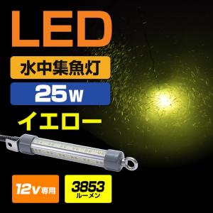 シラスウナギ 漁 専用色 レモンイエロー 水中灯 25w ショートサイズ 集魚灯 12v しらすうなぎ 道具 LED 水中 ライト  イカ釣り 夜釣りにも