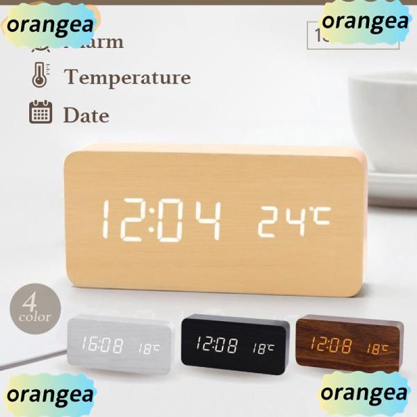 置き時計 おしゃれ 北欧 木製 デジタル 温度計 カレンダー 目覚まし時計 リビング アラーム
