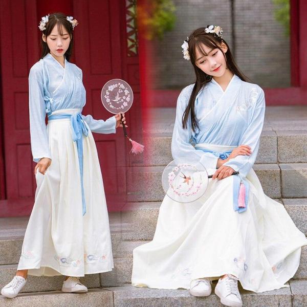 女性韓服セット伝統的なさくら刺繍フォークダンス妖精ドレス王女コスプレステージの摩耗古代衣装