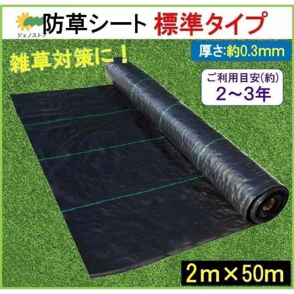 防草シート 黒 2m×100m 1巻 厚さ0.3mm 農用シート 草よけシート 除草シート 雑草防止...