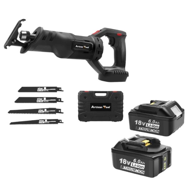 AT 充電式 レシプロソー（黒） コードレス 18V 電気のこぎり 電動 のこぎり マキタ18Vバッ...