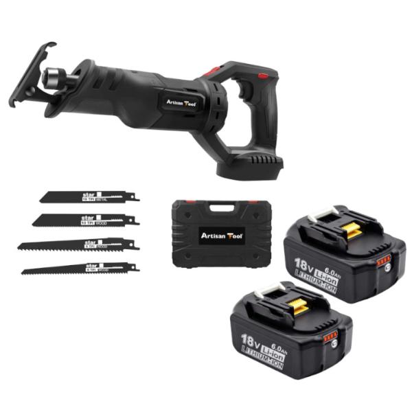 AT 充電式 レシプロソー（黒） コードレス 18V 電気のこぎり 電動 のこぎり マキタ18Vバッ...