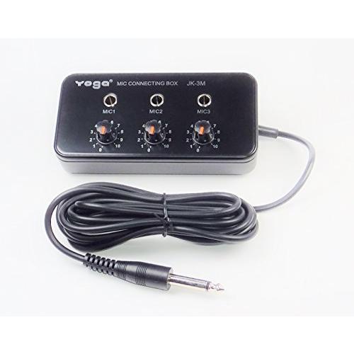 YOGA JK-3M カラオケ・マイクミキサー 3本のボーカルマイクをカラオケのマイク入力に接続でき...