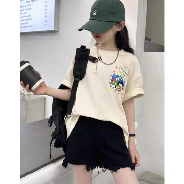 tシャツ キッズ 半袖 韓国子供服 女の子 トップス ブラウス 綿 カットソー キッズダンス衣装 ヒ...