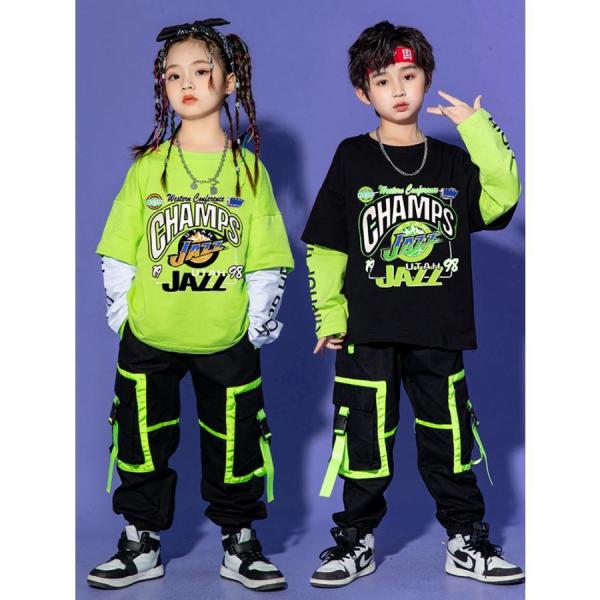 キッズダンス衣装 ヒップホップ トップス パンツ キッズダンス セットアップ 男の子 女の子 HIP...