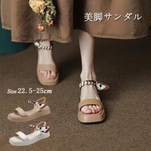 厚底サンダル レディース スクエアトゥ リボンサンダル リゾートサンダル 歩きやすい ファッション 韓国風｜ksmc-shop