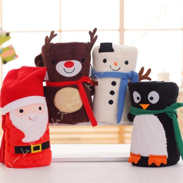 毛布 ブランケット シングル おしゃれ santa サンタ キャラクター ハーフケット 可愛い 冬 ...