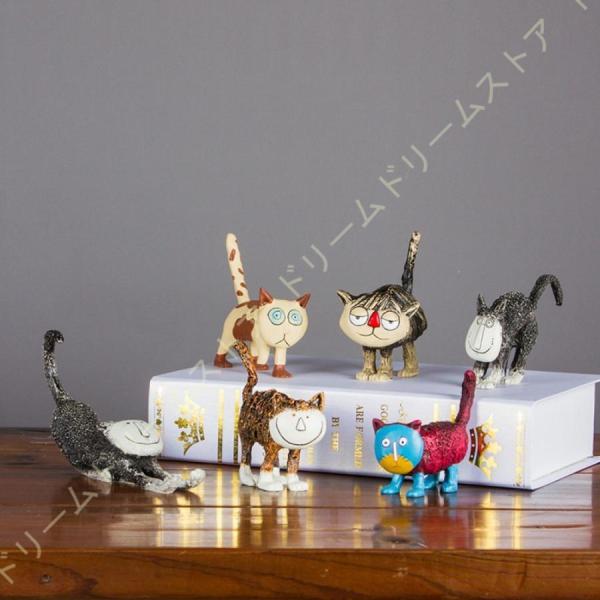 ネコ グッズ フィギュア セット ミニ 猫の置物 モデル 誕生日 パーティープレ ゼントルームの装飾...