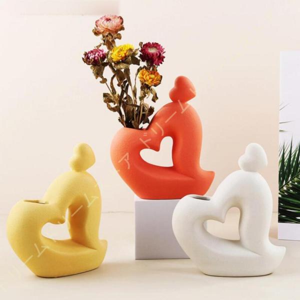 セラミック花瓶 現代の思想家の像 考える人の彫刻 テーブル センターピース プランター ポット 置物...