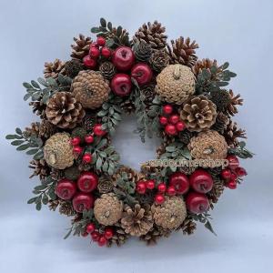 クリスマスリース ドライフラワー ウッドフラワ...の詳細画像1