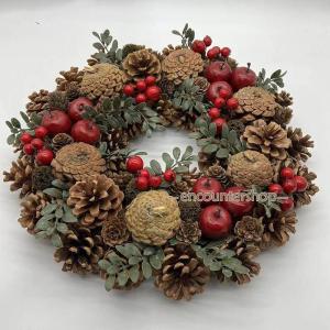 クリスマスリース ドライフラワー ウッドフラワ...の詳細画像3